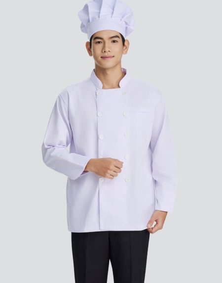 Áo đồng phục nam đầu bếp - Trắng