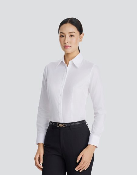 Áo sơ mi đồng phục nữ tay dài - Trắng