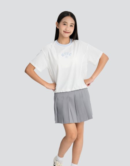 Bộ đồng phục học sinh - Áo thun cổ tròn - váy xếp ly