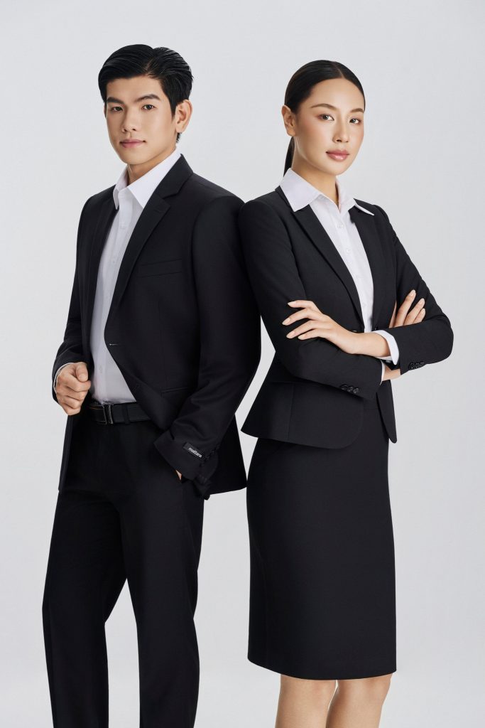 Bộ vest đồng phục Nam - Nữ - Đen - hình 3