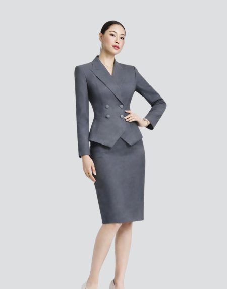 Bộ vest đồng phục nữ -Xám