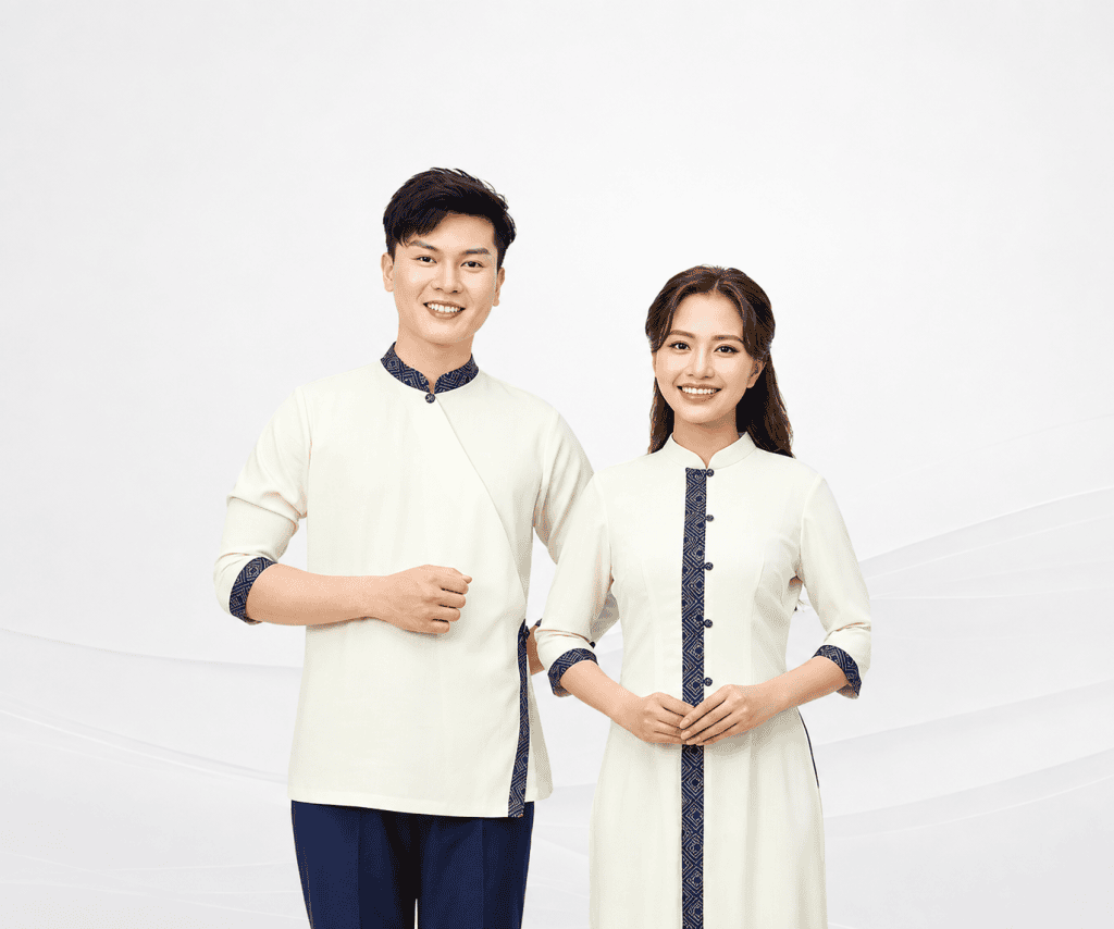 Áo dài đồng phục công sở: mẫu đẹp cho doanh nghiệp, ngân hàng, lễ tân
