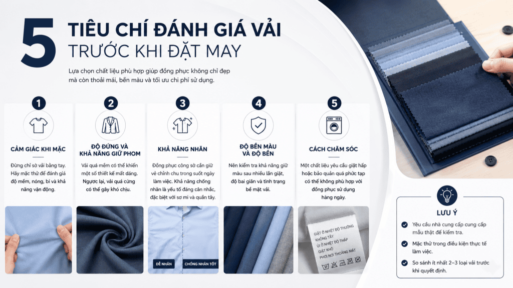 Các loại vải may đồng phục công sở phổ biến & cách chọn phù hợp