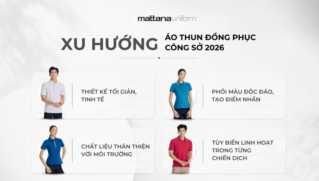 Xu hướng áo thun đồng phục công sở nổi bật năm 2026